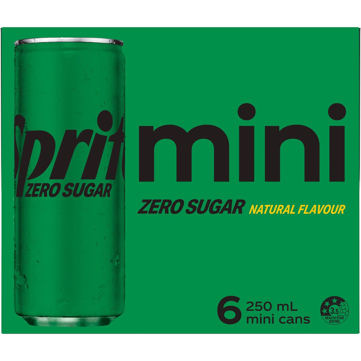 Sprite Zero Sugar Lemonade Soft Drink Mini Cans 250ml X 6 Pack