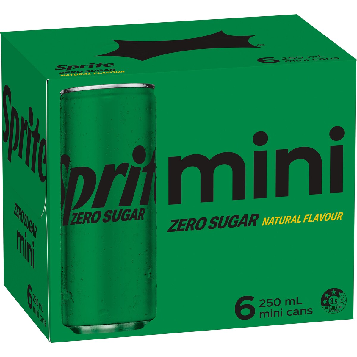 Sprite Zero Sugar Lemonade Soft Drink Mini Cans 250ml X 6 Pack