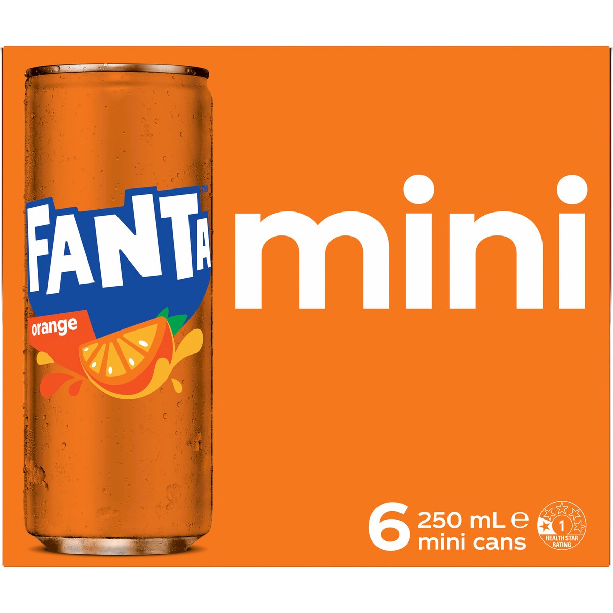Fanta Orange Soft Drink Mini Cans 250ml X 6 Pack