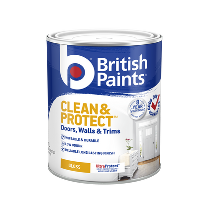 British Paints White Gloss Interior Paint - 1L