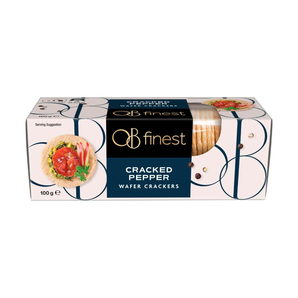 Fine Foods Cracked Pepper Wafer Crackers - 100g