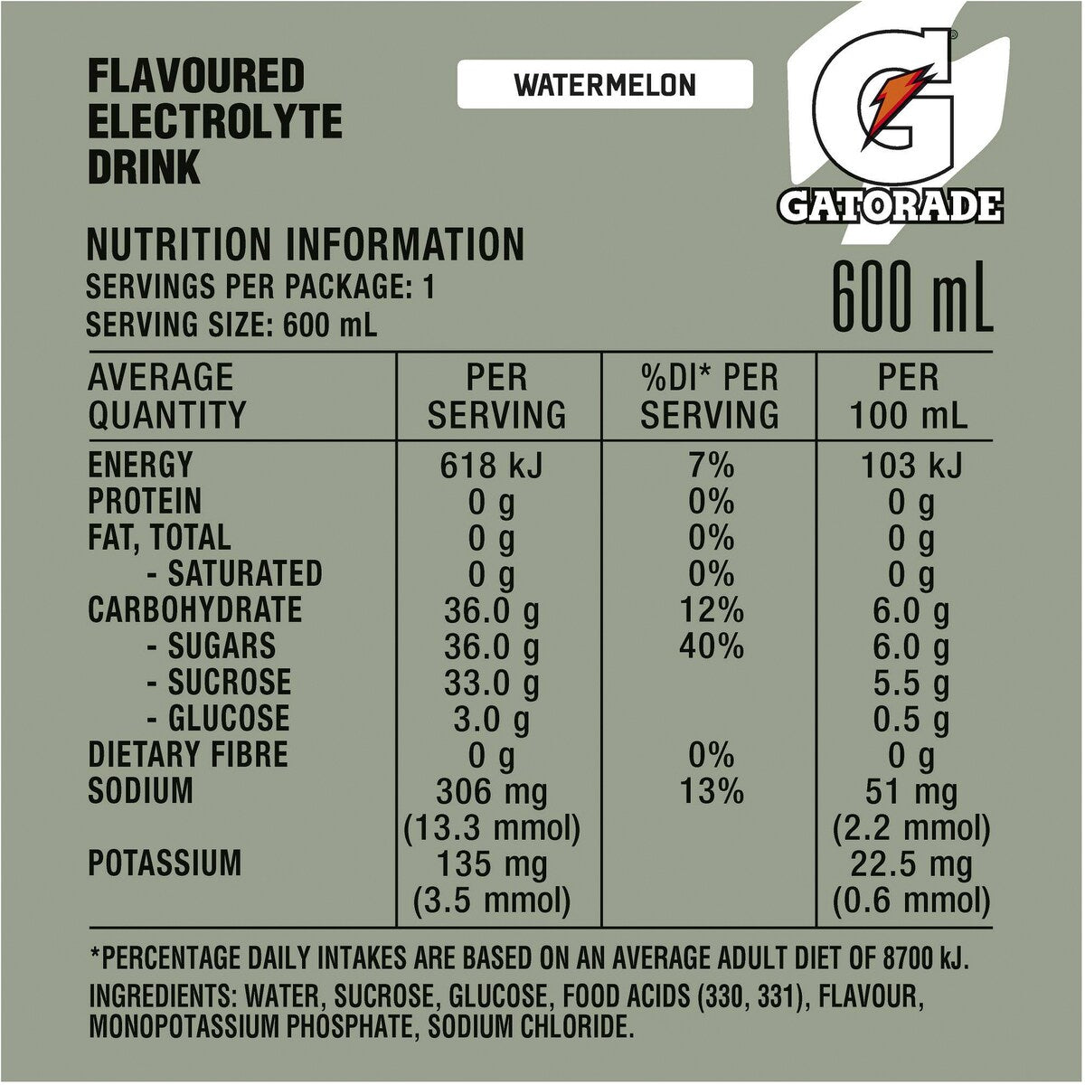 Gatorade Sports Drinks Watermelon Chill Electrolyte Hydration Bottle 600mL