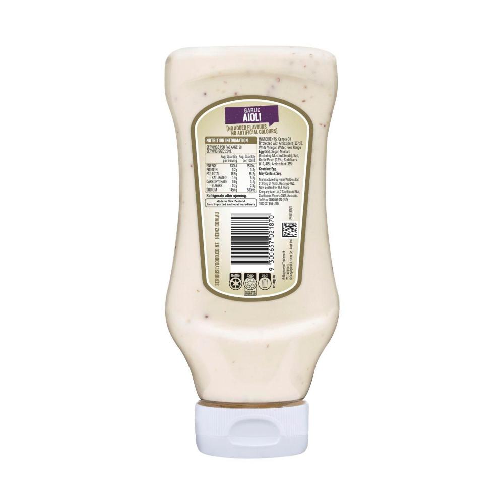 Heinz Seriously Good Garlic Aioli Mayonnaise - 500mL