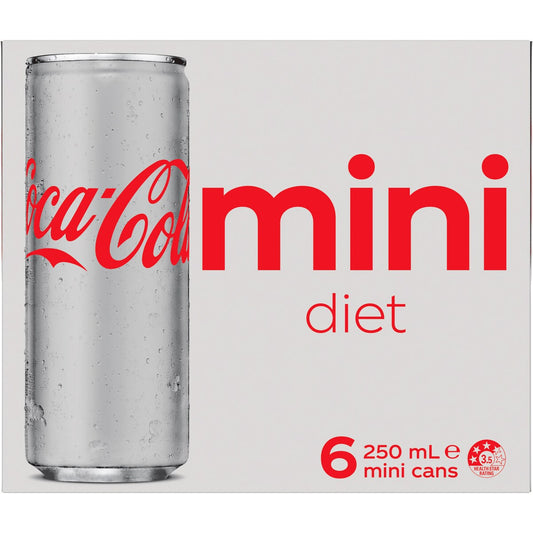 Coca-cola Diet Soft Drink Mini Cans 250ml X 6 Pack
