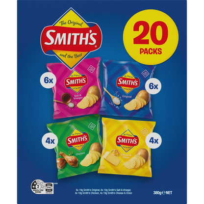 Smiths Potato Chips Original Favourites Multipack Variety 20 Pack