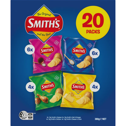 Smiths Crinkle Cut Potato Chips Variety 20 Pack