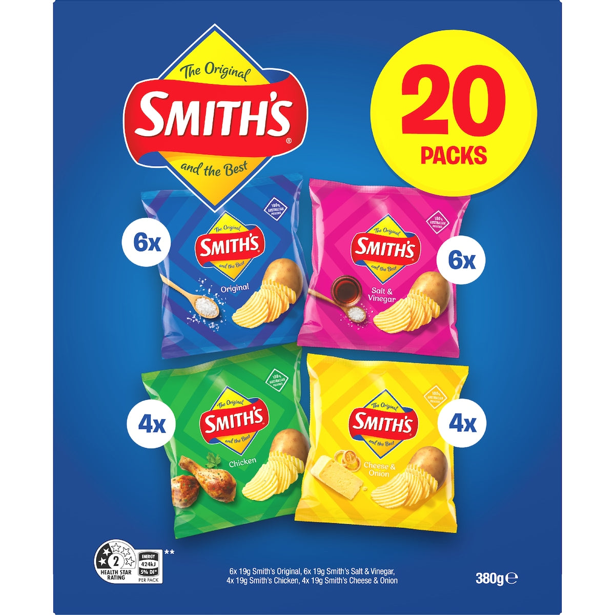 Smiths Crinkle Cut Potato Chips Variety 20 Pack