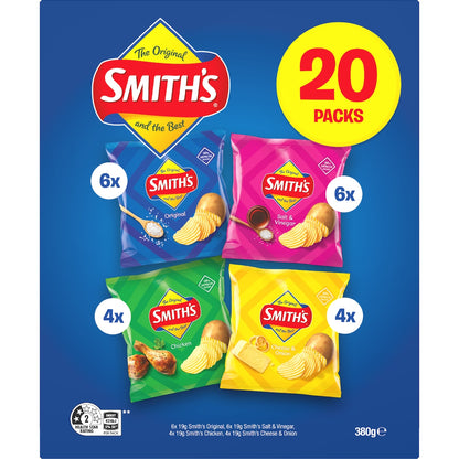 Smiths Crinkle Cut Potato Chips Variety 20 Pack