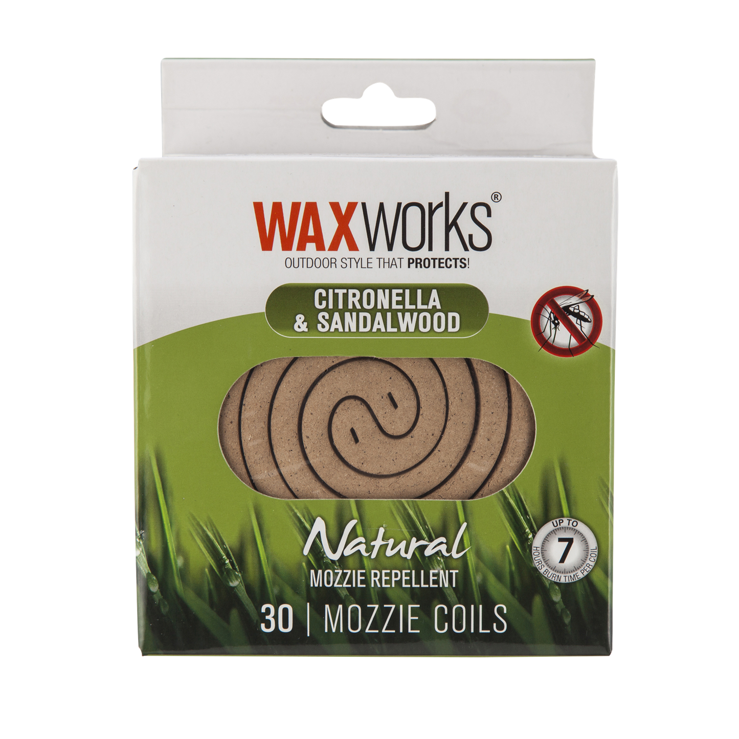 Waxworks Citronella Sandalwood Mosquito Repellent Coil - 30 Pack