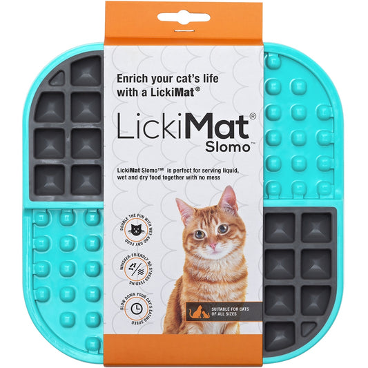 Lickimat Cat Feeding Mat Slomo Turquoise Each
