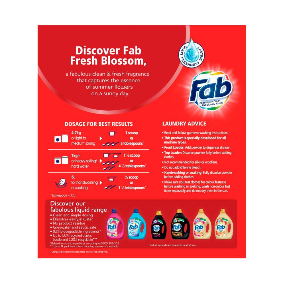 Fab Sunshine Fresh Top & Front Laundry Powder - 4kg