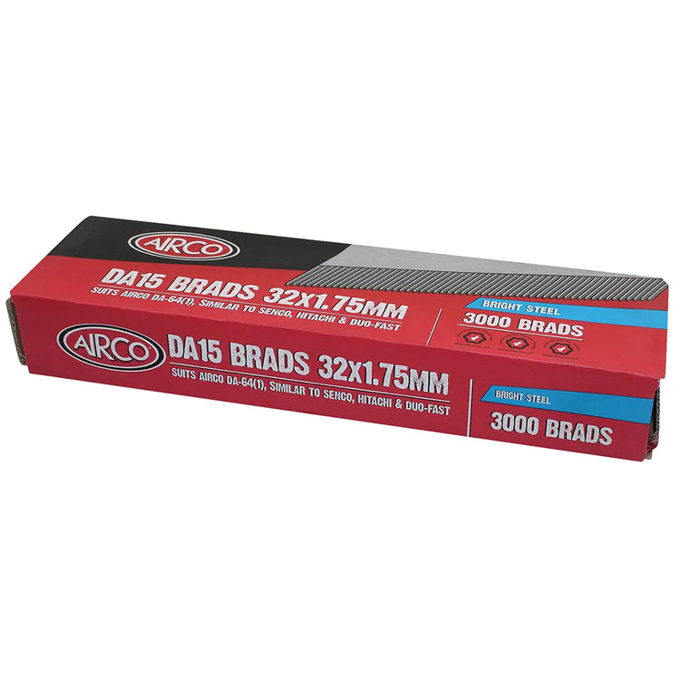 AIRCO DA Series Bright Steel Brad Nails - 32 x 1.8mm BD15320