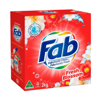 FAB Ultra Laundry Powder Sunshine Fresh Top & Front - 2kg