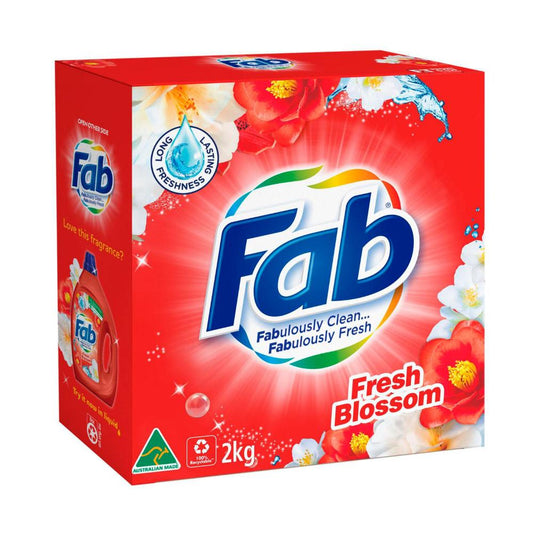 FAB Ultra Laundry Powder Sunshine Fresh Top & Front - 2kg