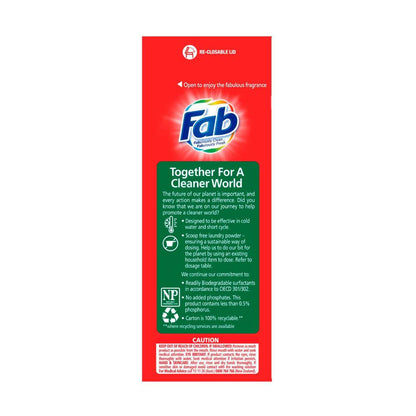 FAB Ultra Laundry Powder Sunshine Fresh Top & Front - 2kg