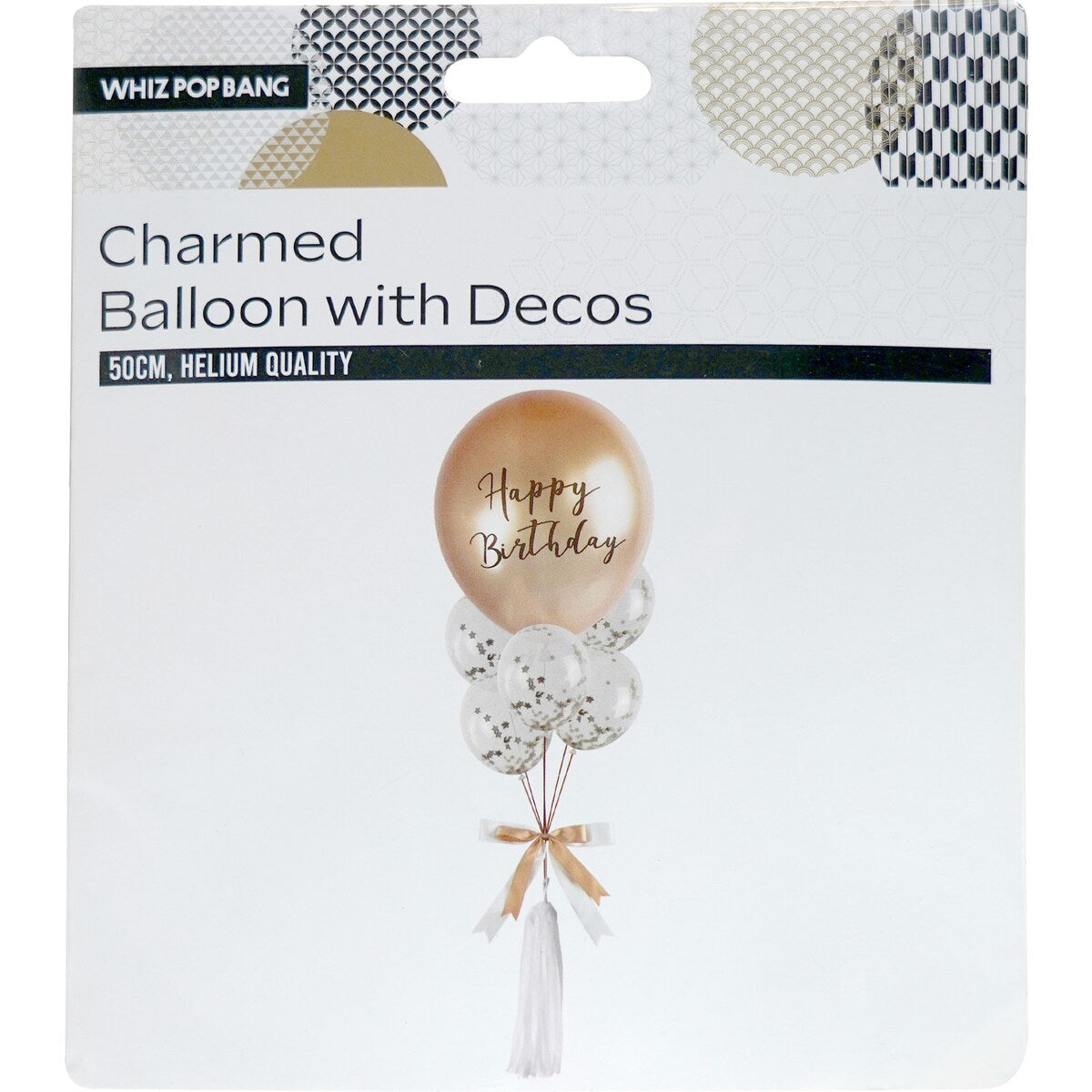 Whiz Pop Bang Charmed Balloon With Decos Helium Quality 50cm