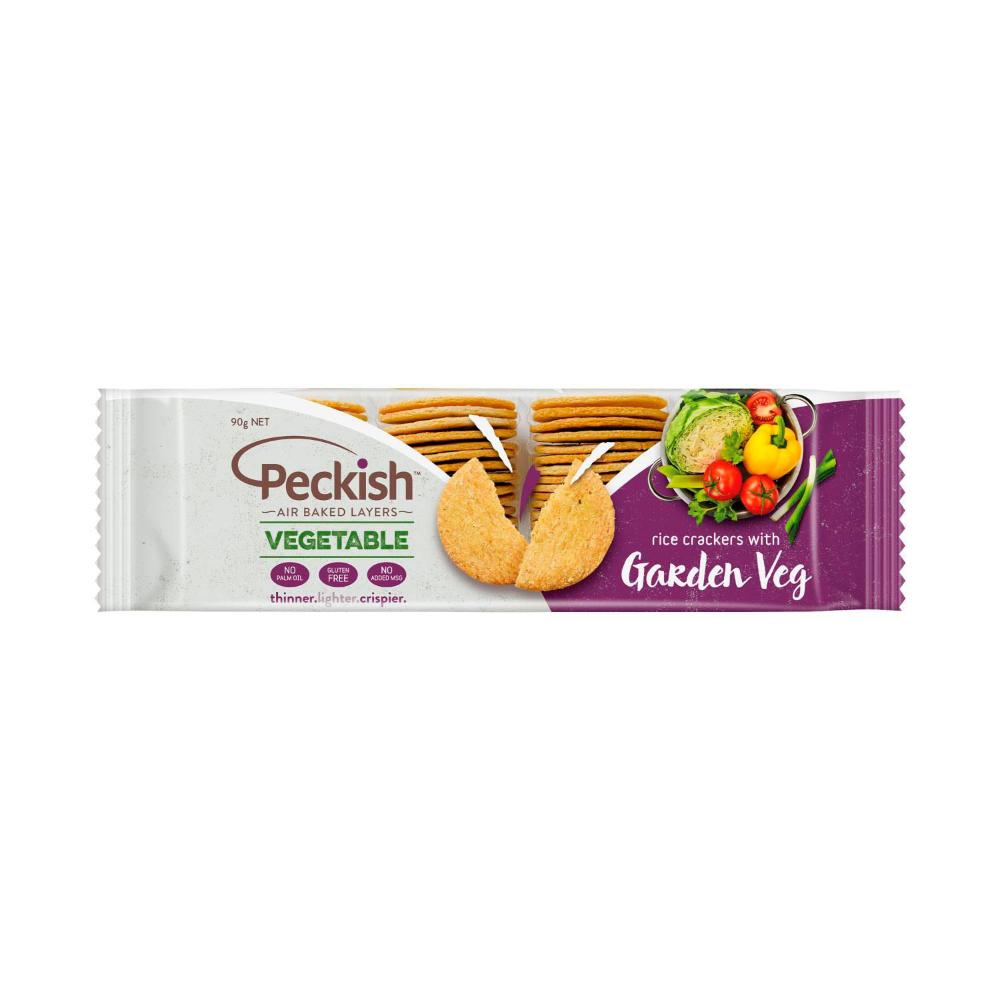 Peckish Vegetable Rice Cracker Garden Veg - 100g