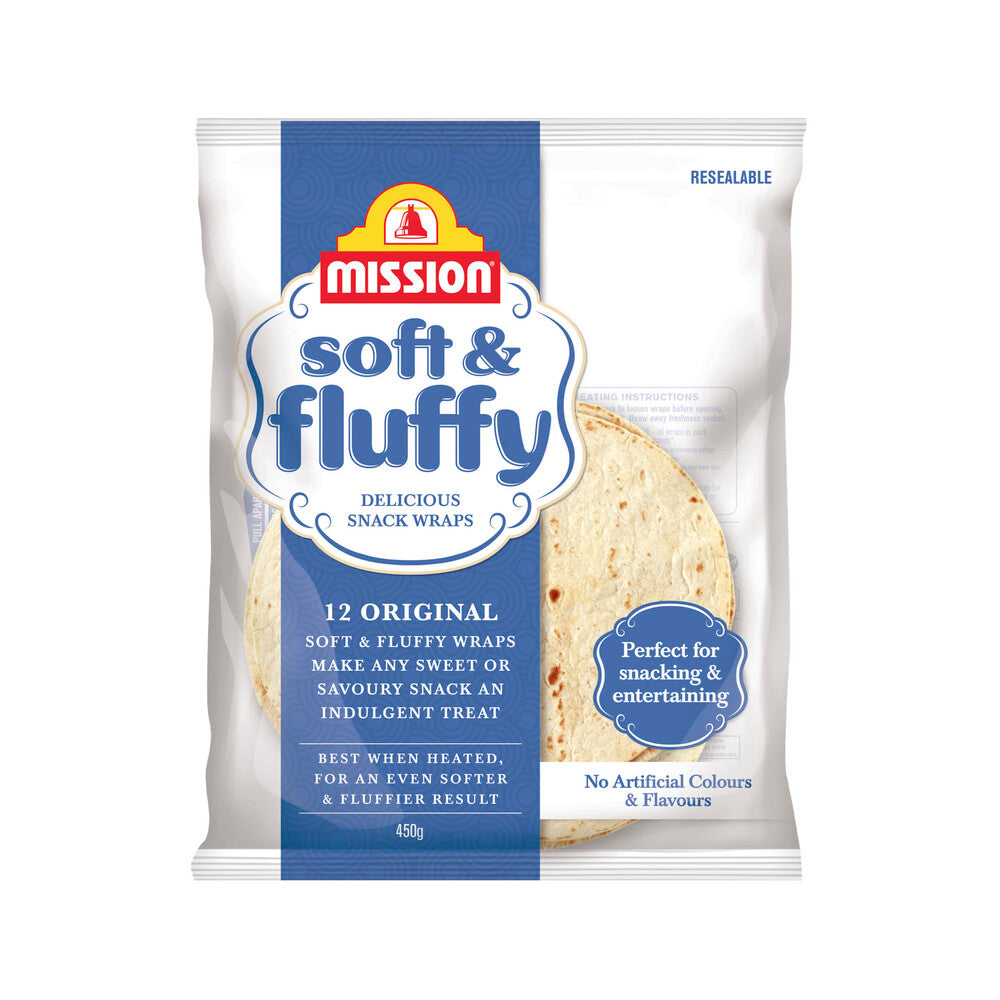 Mission Soft & Fluffy Wrap 12 Pack - 450g