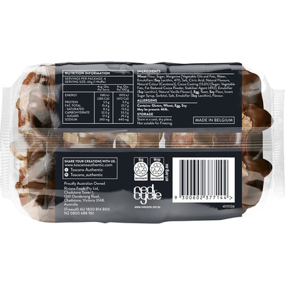 Toscano Belgian Liege Waffles Choc Coated 4 Pack
