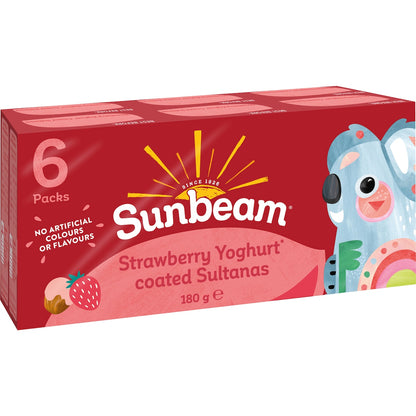 Sunbeam Strawberry Yoghurt Coated Sultanas 30g x 6 pack