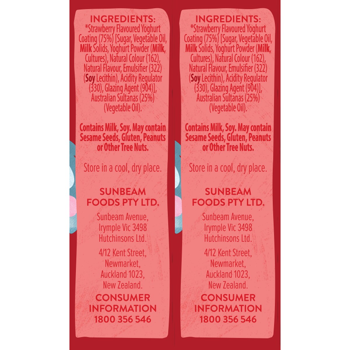 Sunbeam Strawberry Yoghurt Coated Sultanas 30g x 6 pack