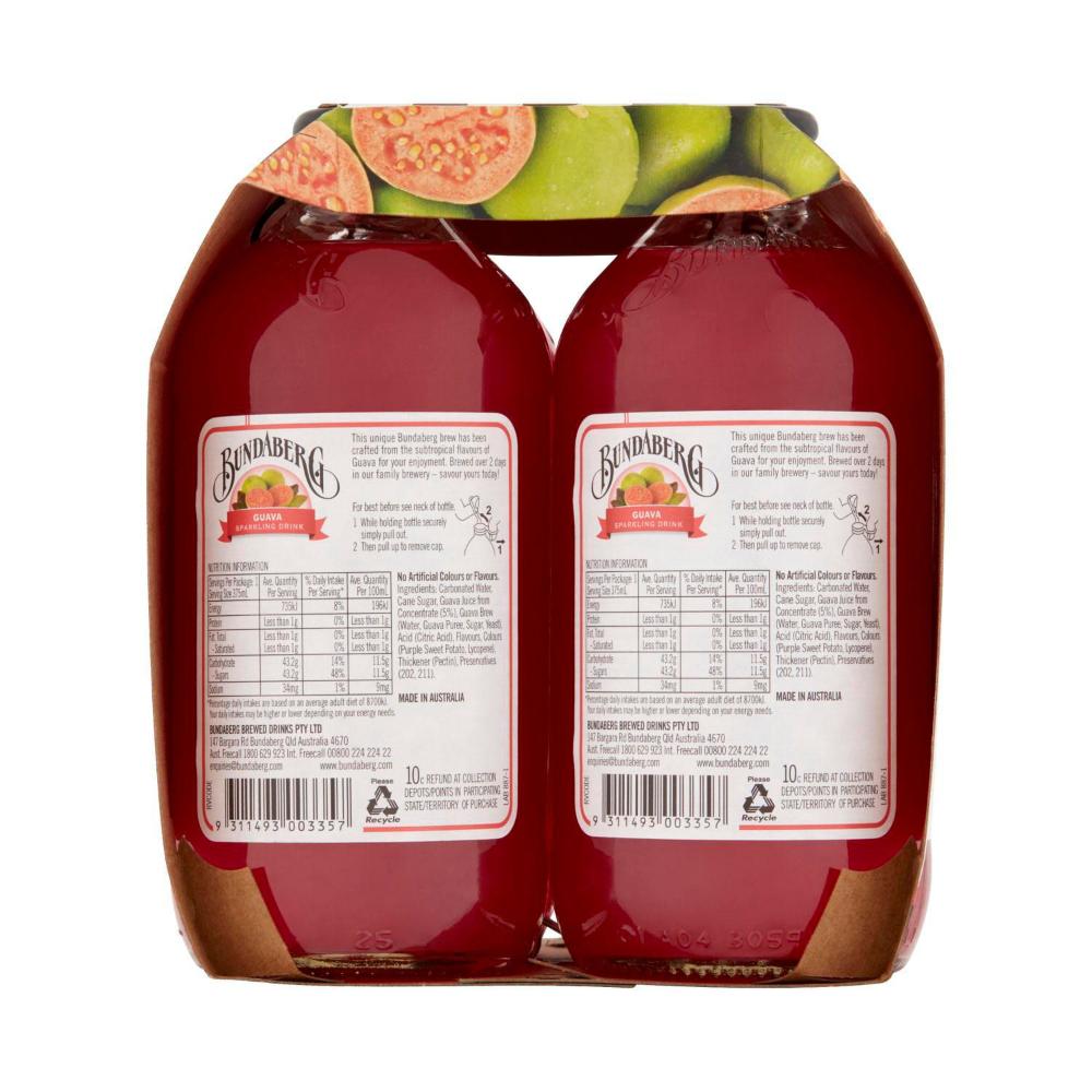 Bundaberg Brewed Drink Guava 4x375ml - 4 pack