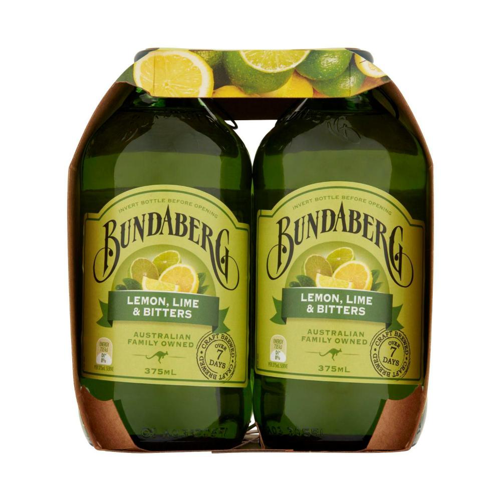 Bundaberg Brewed Drink Lemon Lime Bitter 4x375ml