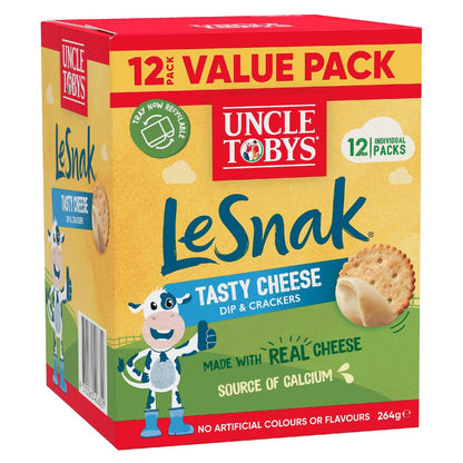 Uncle Tobys Le Snak Tasty Cheese Dip & Crackers 12 pack