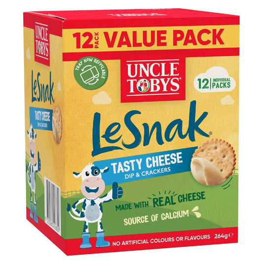 Uncle Tobys Le Snak Tasty Cheese Dip & Crackers 12 pack