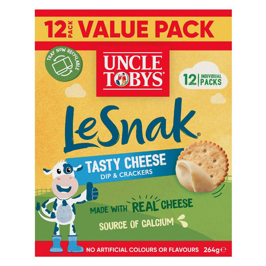 Uncle Tobys Le Snak Tasty Cheese Dip & Crackers 12 pack