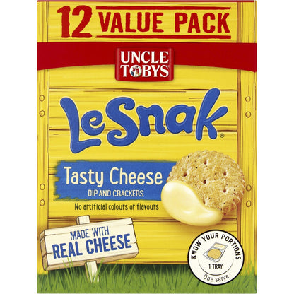 Uncle Tobys Le Snak Tasty Cheese Dip & Crackers 12 pack