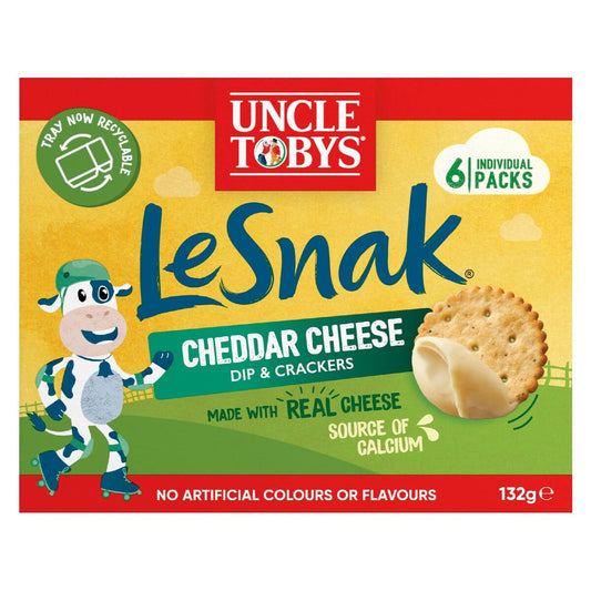 Uncle Tobys Le Snak Cheddar Cheese Dip & Crackers 6 pack
