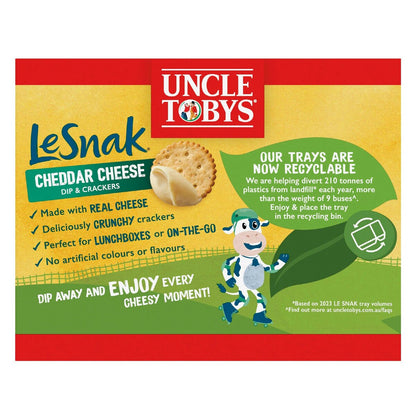 Uncle Tobys Le Snak Cheddar Cheese Dip & Crackers 6 pack