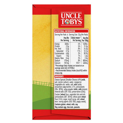 Uncle Tobys Le Snak Cheddar Cheese Dip & Crackers 6 pack
