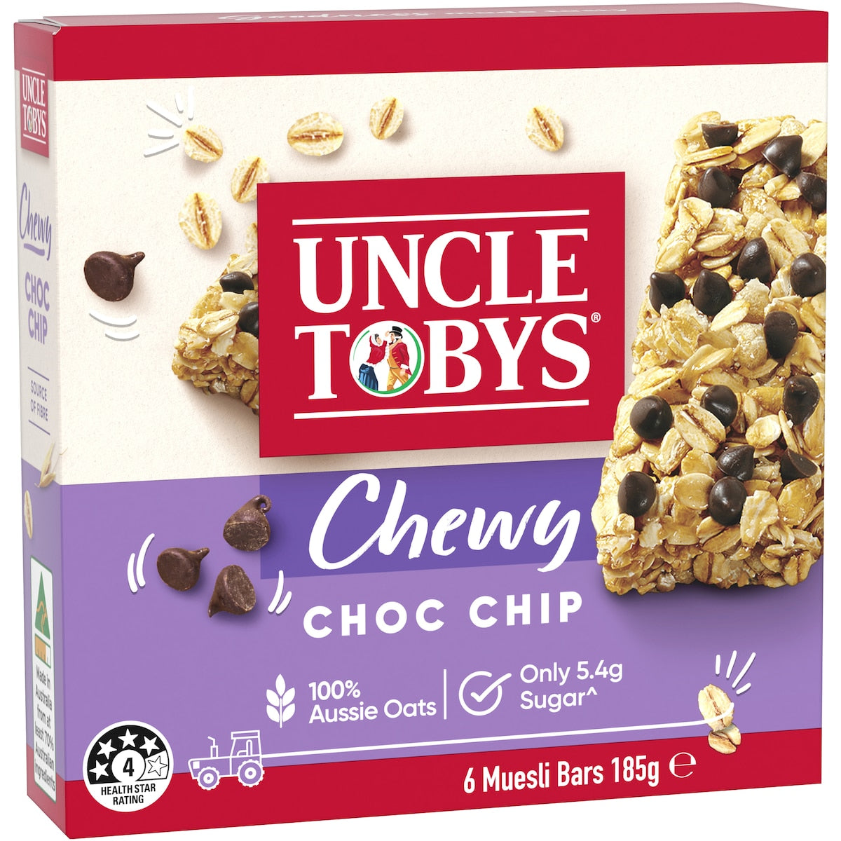 Uncle Tobys Muesli Bars Chewy Choc Chip 6 pack