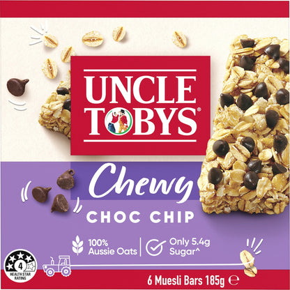 Uncle Tobys Muesli Bars Chewy Choc Chip 6 pack
