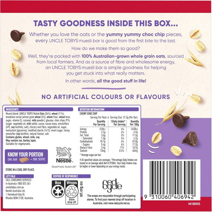 Uncle Tobys Muesli Bars Chewy Choc Chip 6 pack
