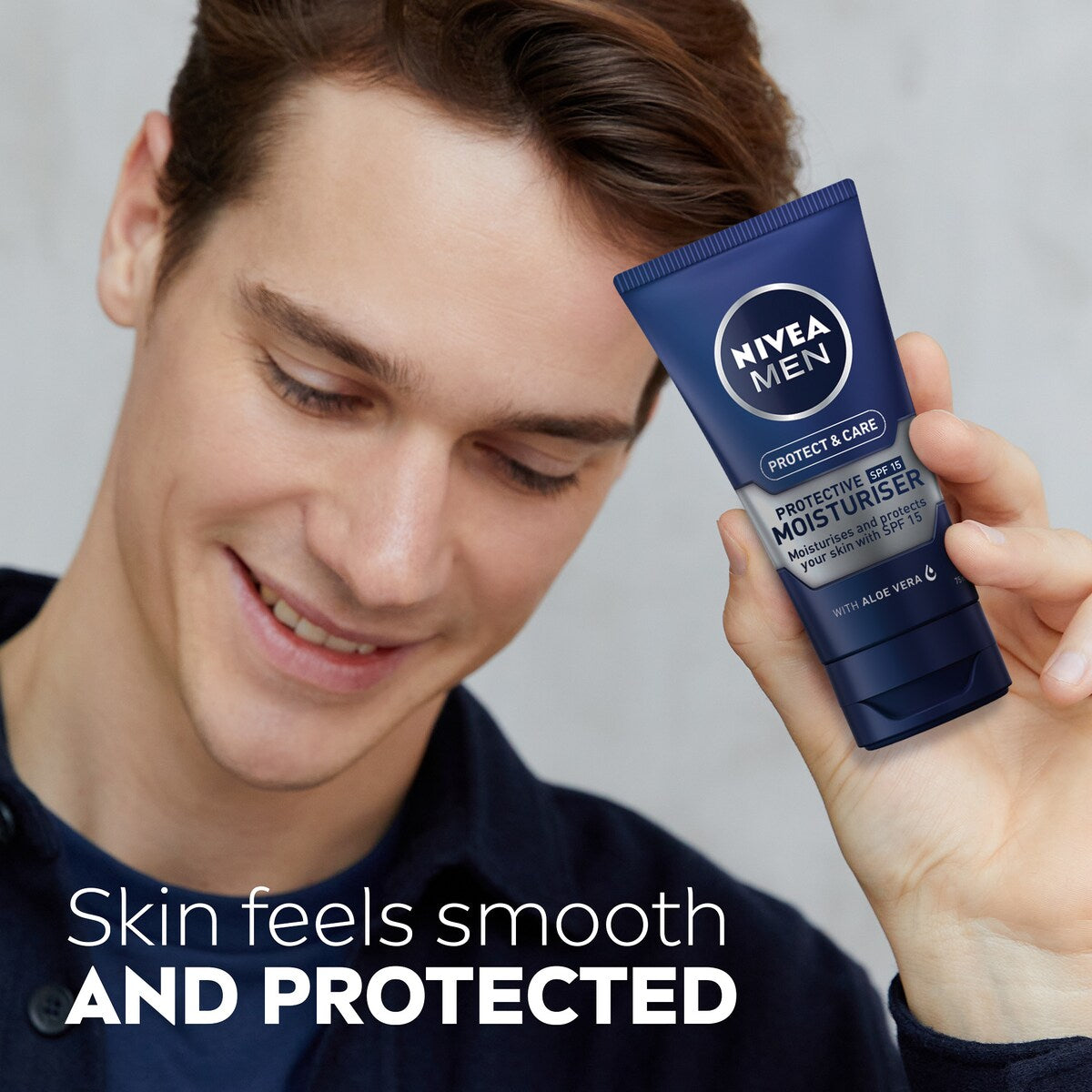 Nivea Men Protect & Care Face Moisturiser Cream With Spf15 75ml