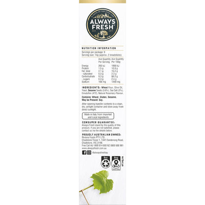 Always Fresh Grissini Sesame & Sea Salt 125g