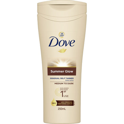 Dove Summer Glow Gradual Self Tanner Body Lotion Medium 250 Ml
