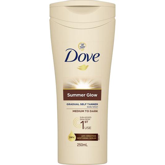Dove Summer Glow Gradual Self Tanner Body Lotion Medium 250 Ml
