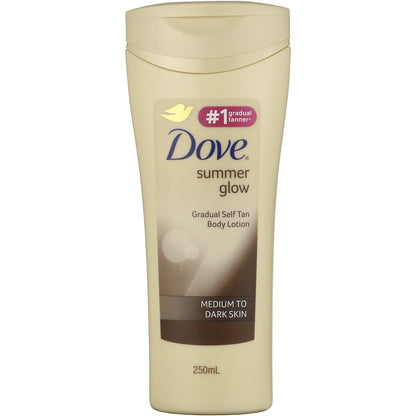 Dove Summer Glow Body Lotion Self Gradual Tanner Medium To Dark 250ml
