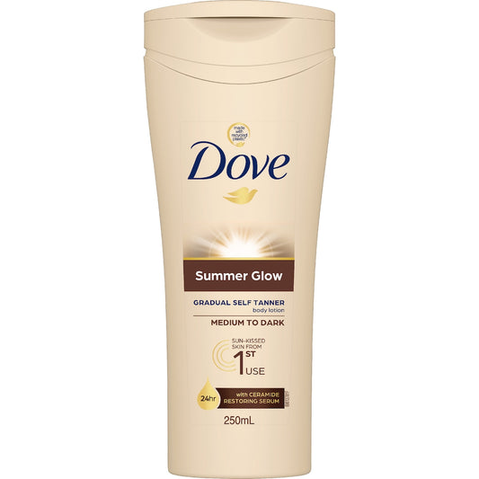 Dove Summer Glow Body Lotion Self Gradual Tanner Medium To Dark 250ml
