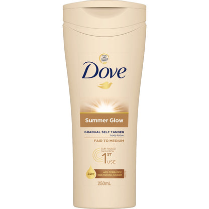 Dove Summer Glow Body Lotion Self Gradual Tanner Fair To Medium 250ml