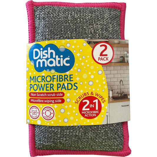 Dishmatic Microfibre Power Pads - Scrub & Wipes 2 pack - 1 Each