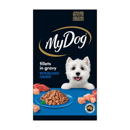 My Dog Adult Wet Dog Food Fillets In Gravy With Delicate Chicken 6x100g Trays - 6 pack
