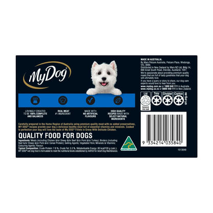 My Dog Adult Wet Dog Food Fillets In Gravy With Delicate Chicken 6x100g Trays - 6 pack