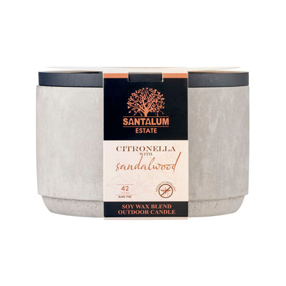 Santalum Estate Sandalwood Citronella Candle - Cement Grey