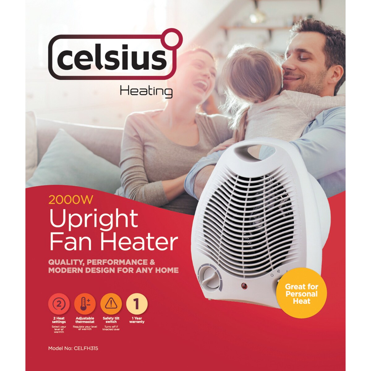 Celsius Upright Fan Heater Each