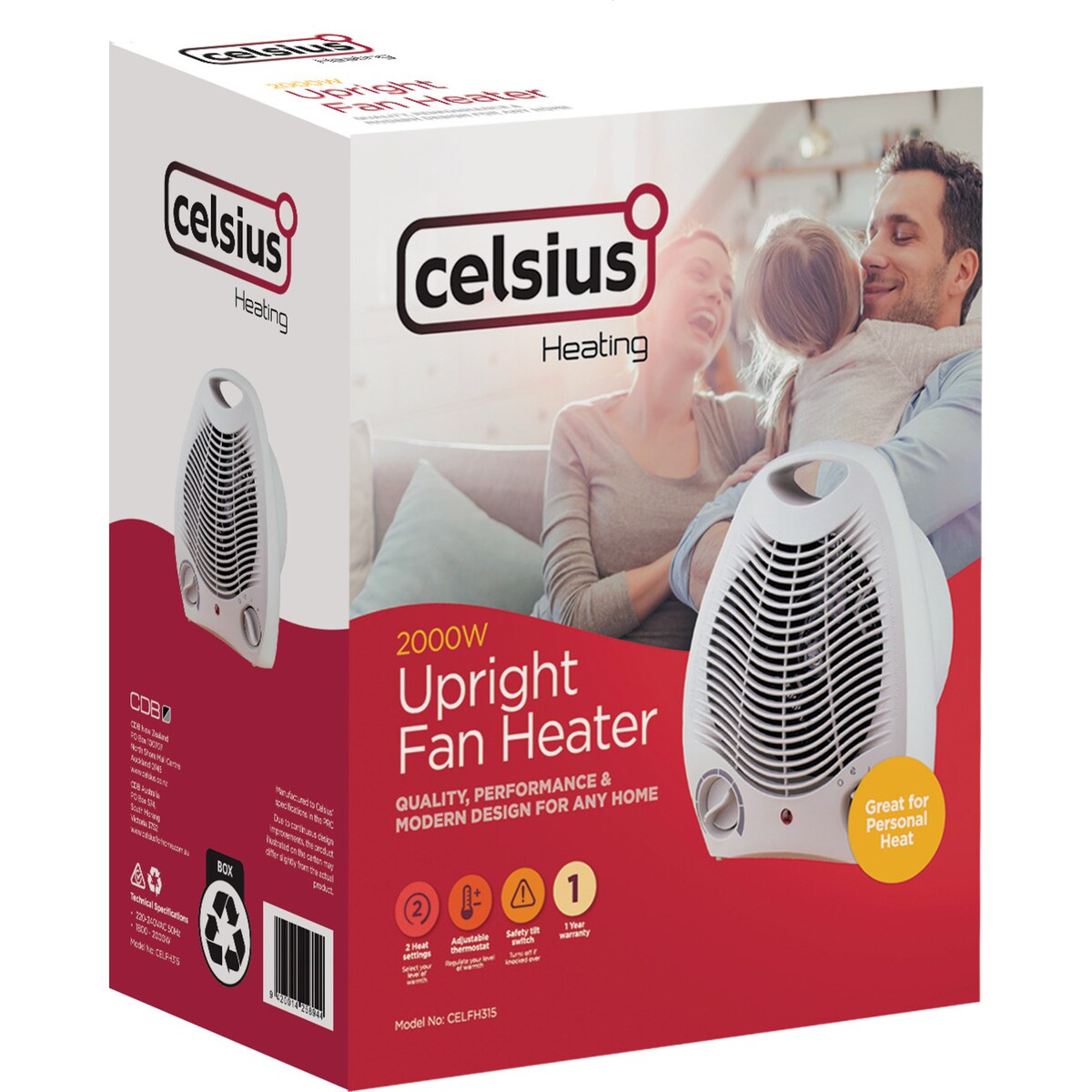 Celsius Upright Fan Heater Each